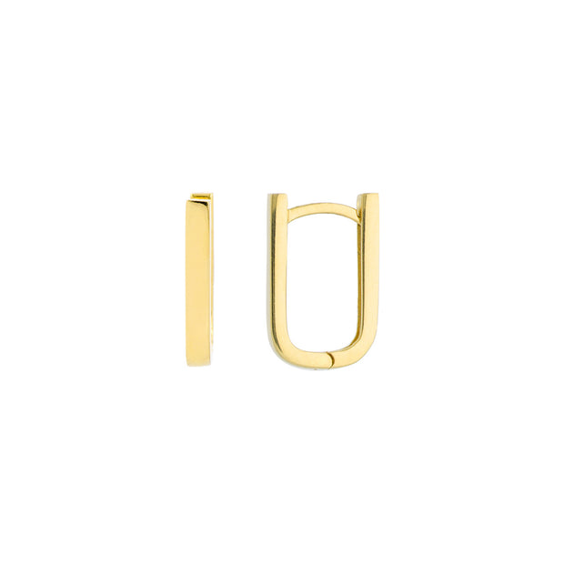 14kt Yellow Gold Paperclip Huggie Earrings