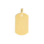 14k Yellow Gold Dog Tag with Black Enamel