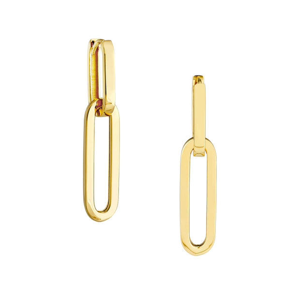 14kt Yellow Gold Double Paperclip Link Earrings