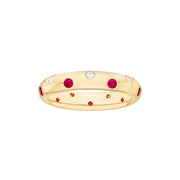 14k Yellow Gold Scattered Gemstone Ring