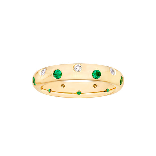 14k Yellow Gold Scattered Gemstone Ring