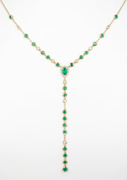 14k Gold Lariat Sapphire, Ruby, Emerald Necklaces