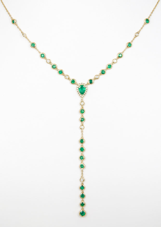 14k Gold Lariat Sapphire, Ruby, Emerald Necklaces