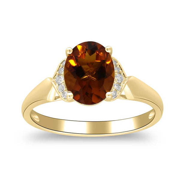 14k Yellow Gold Oval Citrine Ring