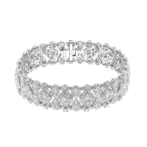 14k White Gold Diamond Bracelet, 15.29ctw