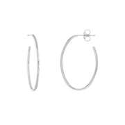 14kt Gold Small Oval Post Hoop Earrings