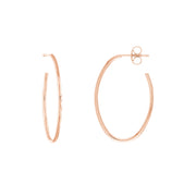 14kt Gold Small Oval Post Hoop Earrings