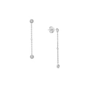 14k Gold Bezel Set Diamond Station Earrings