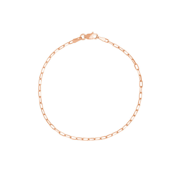 14K Gold Stackable Paperclip Chain Bracelet