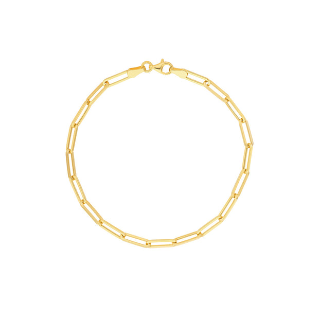 14kt Gold Paperclip Chain Bracelet