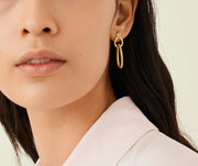 Marco Bicego 18kt Yellow Gold Polished & Engraved Link Drop Earrings - OB1825__Y_LI