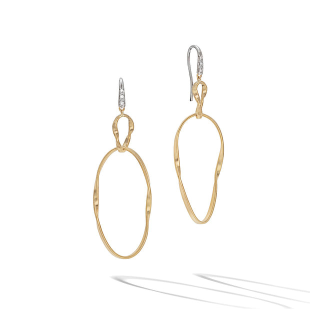 Marco Bicego 18kt Yellow Gold and Diamond Double Drop Earrings - OG369-A_B_YW_M5
