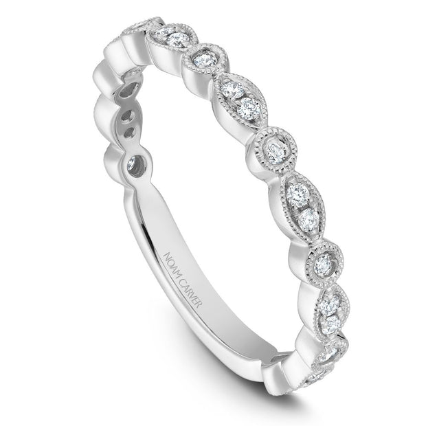 Noam Carver Round Diamonds with Alternating Milgrain 1/2 Eternity Band - STB10-1D