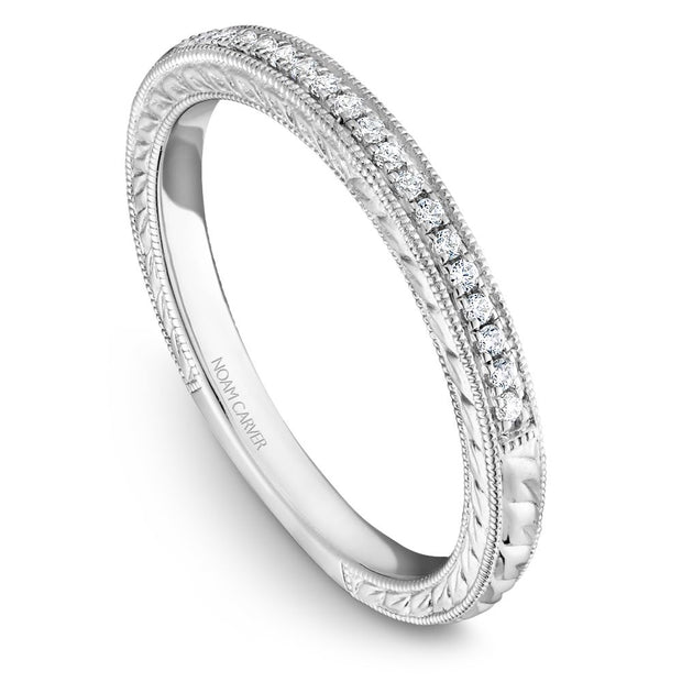 Noam Carver Half Diamond Eternity with Milgrain and Carved Details - STC1-1E