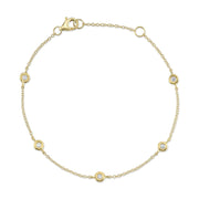 14k Gold Diamonds by the Yard Bracelet, 0.13CTW