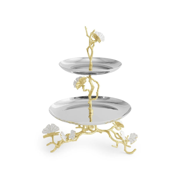 Michael Aram Butterfly Ginkgo Gold Two Tier Etagere - 174509