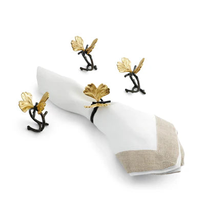 Michael Aram Butterfly Ginkgo Napkin Ring Set - 175741