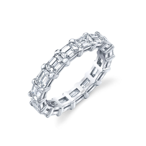EAST WEST EMERALD CUT ETERNITY BAND 3.85cts