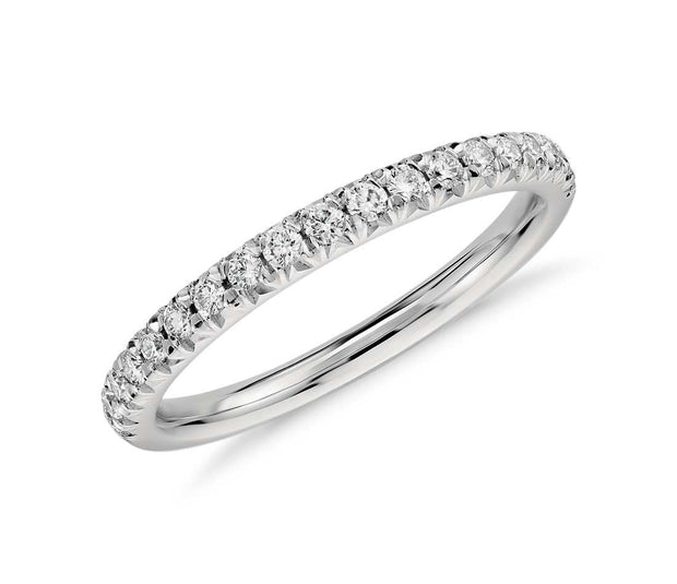 French Pavé Diamond Ring, , Ring, Wedding Bands, D'Amore Jewelers 