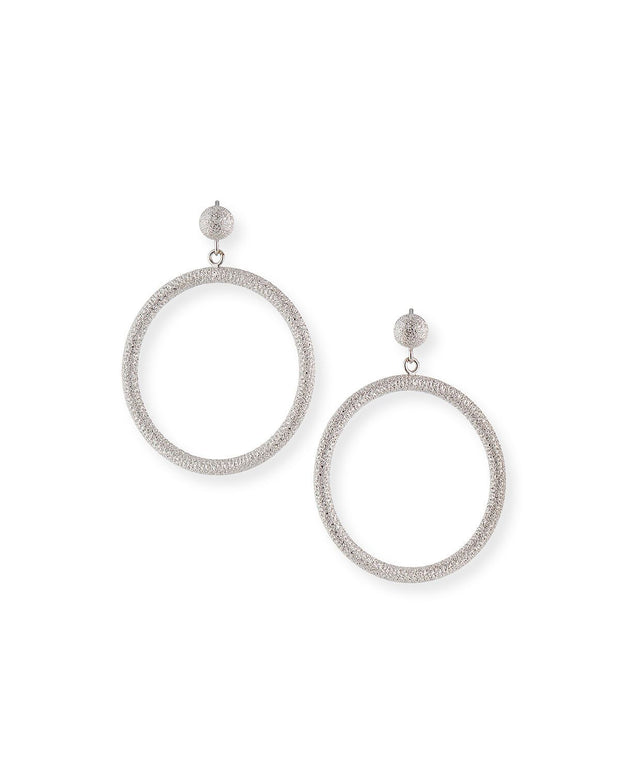Carolina Bucci Florentine Finish Large Round Drop Hoop Earrings