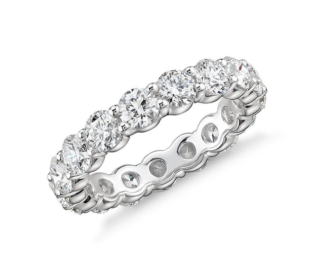 18kt White Gold Round Brilliant Cut Diamond Eternity Band - 4.50ct