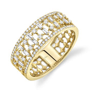 14kt Gold Baguette and Round Cut Diamond Ring, 0.52TCW